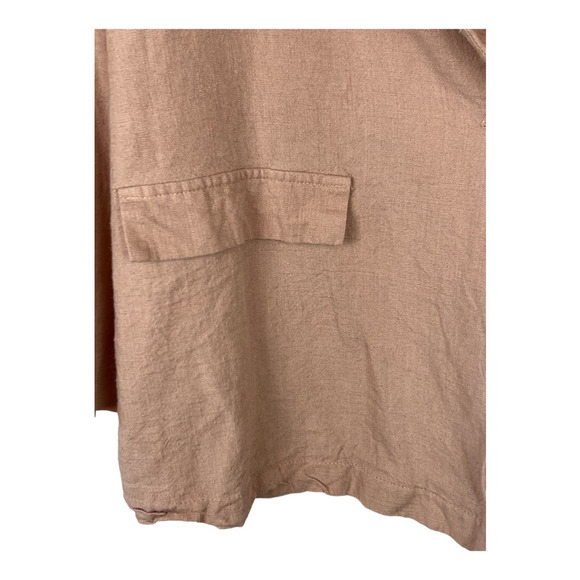 Asos Women Blazer Jacket Blush Pink One Button Flap Pockets Rayon Linen Blend 10 - Picture 4 of 11